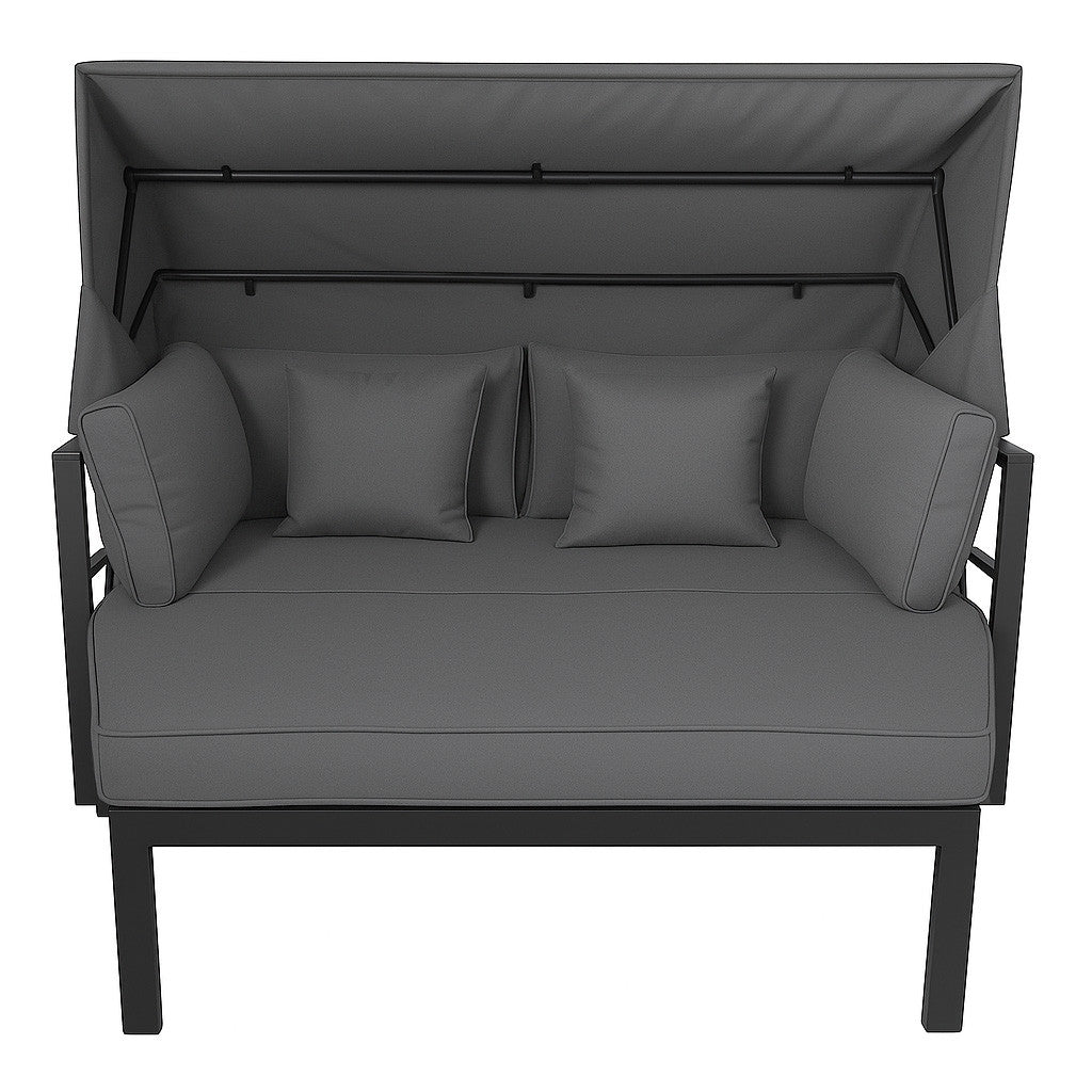 Pohjola Garden Aurinkovuode / Aurinkosänky 175cm, Musta / Harmaa