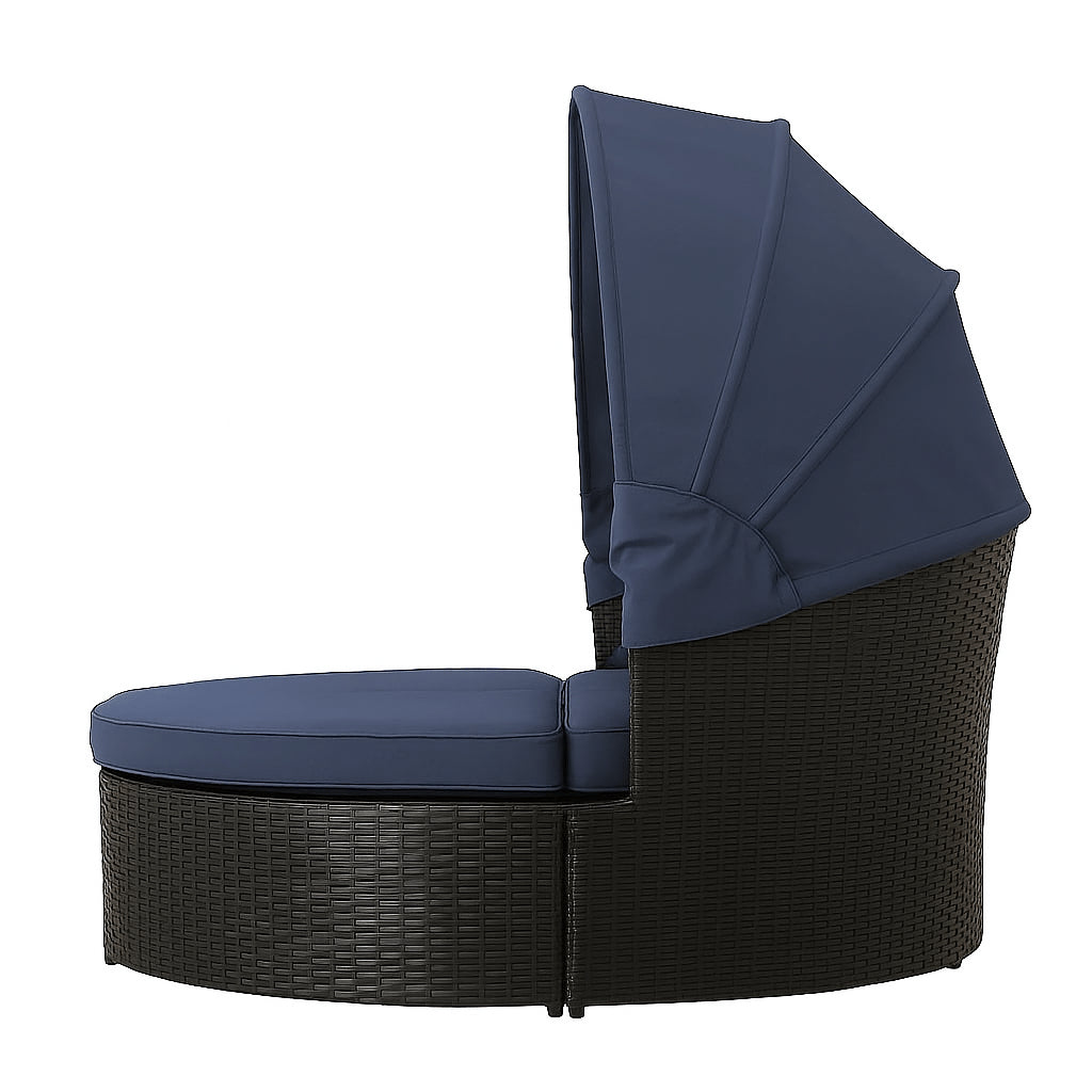 POHJOLA GARDEN Polyrottinki Aurinkovuode / Aurinkosänky 200 cm, Musta / harmaa