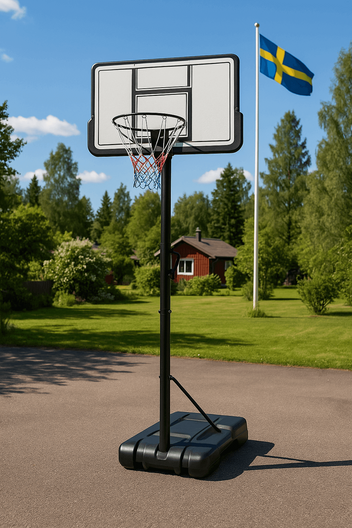 Basketkorg 2,30–3,05 m – manuell höjdjustering, 45 cm ring, 110 x 75 cm bakplatta