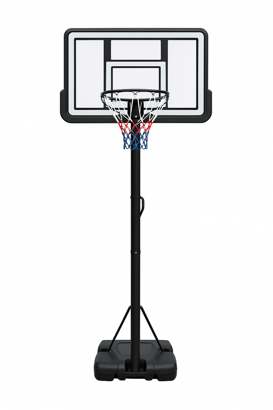 Basketkorg 2,30–3,05 m – manuell höjdjustering, 45 cm ring, 110 x 75 cm bakplatta