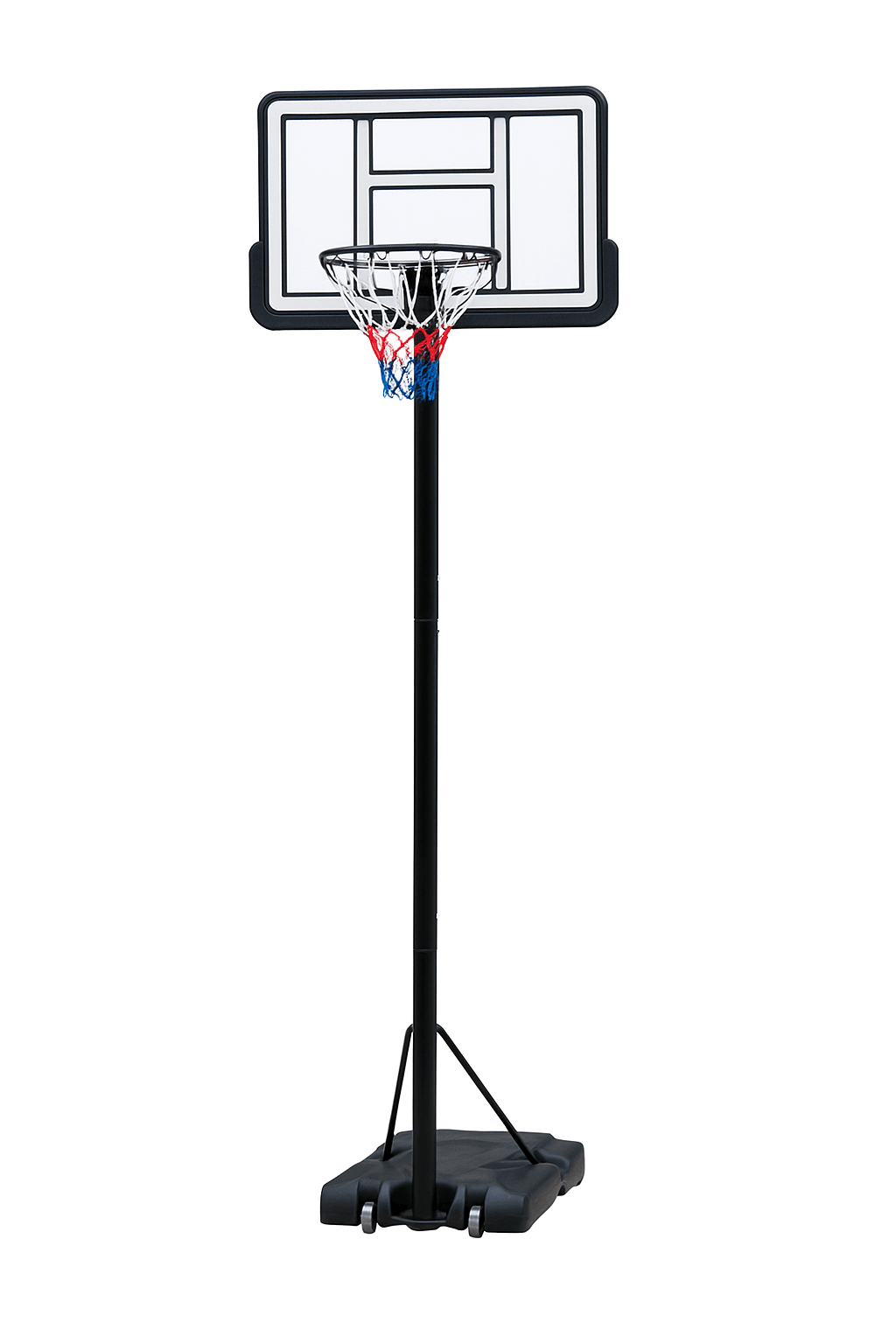 Basketkorg 2,30–3,05 m – manuell höjdjustering, 45 cm ring, 110 x 75 cm bakplatta