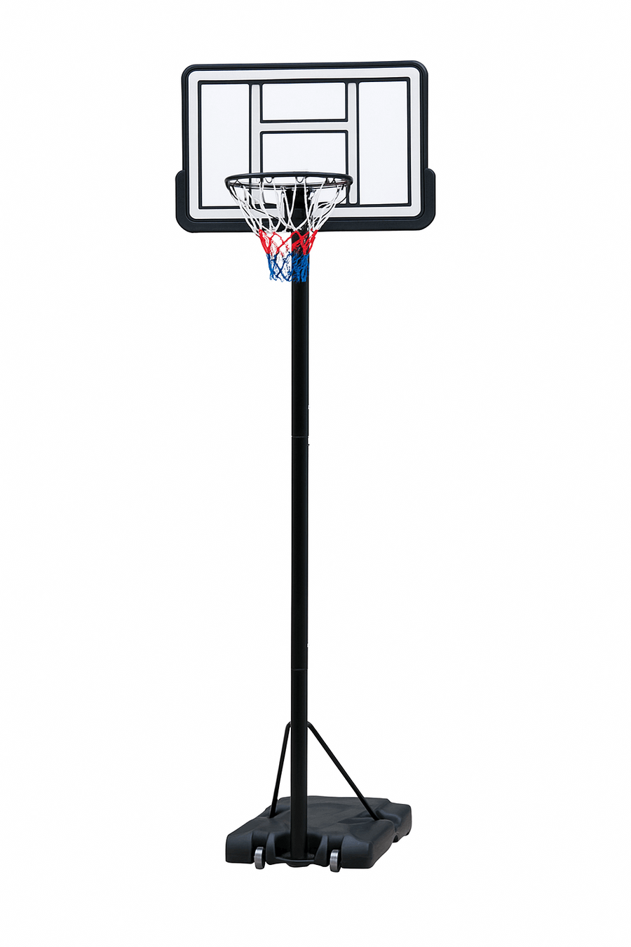 Basketkorg 2,30–3,05 m – manuell höjdjustering, 45 cm ring, 110 x 75 cm bakplatta