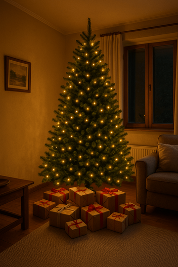 Julgran 210 cm – 900 grenar, PVC, grenar som kan formas manuellt