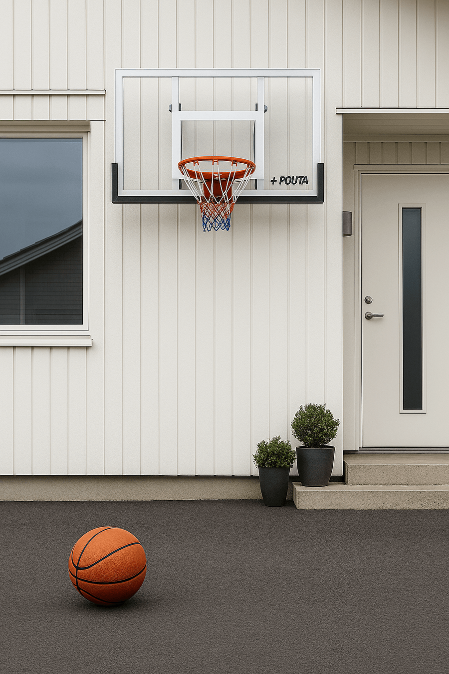 Basketkorg och bakplatta 122 x 82 cm – 45 cm stålring, PVC/PE-konstruktion