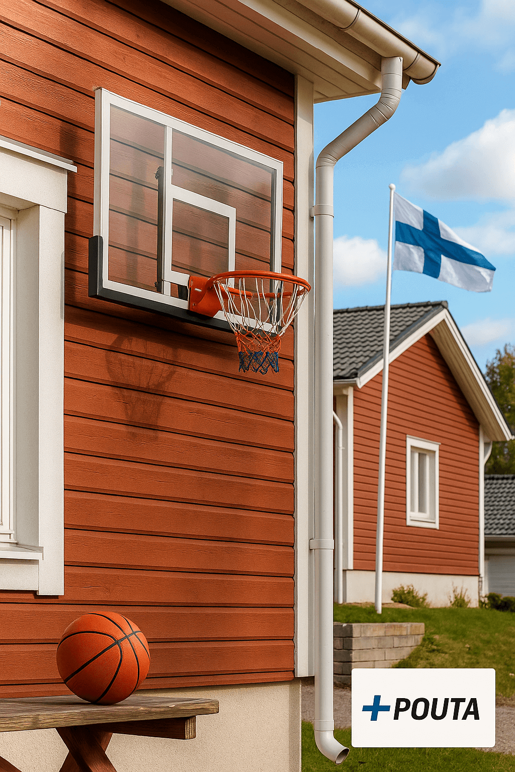 Basketkorg och bakplatta 122 x 82 cm – 45 cm stålring, PVC/PE-konstruktion