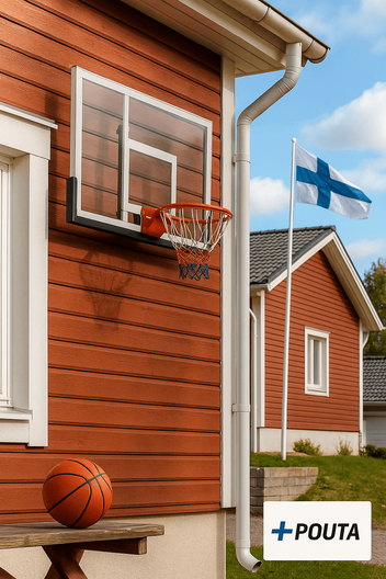 Basketkorg och bakplatta 122 x 82 cm – 45 cm stålring, PVC/PE-konstruktion