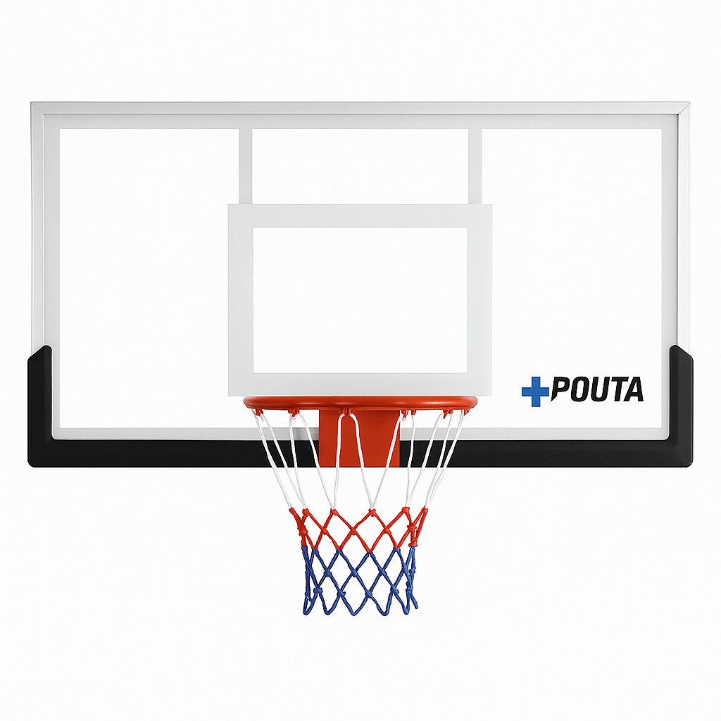 Koripallokori ja taustalevy 122 x 82 cm – 45 cm teräsrengas, PVC/PE-rakenne