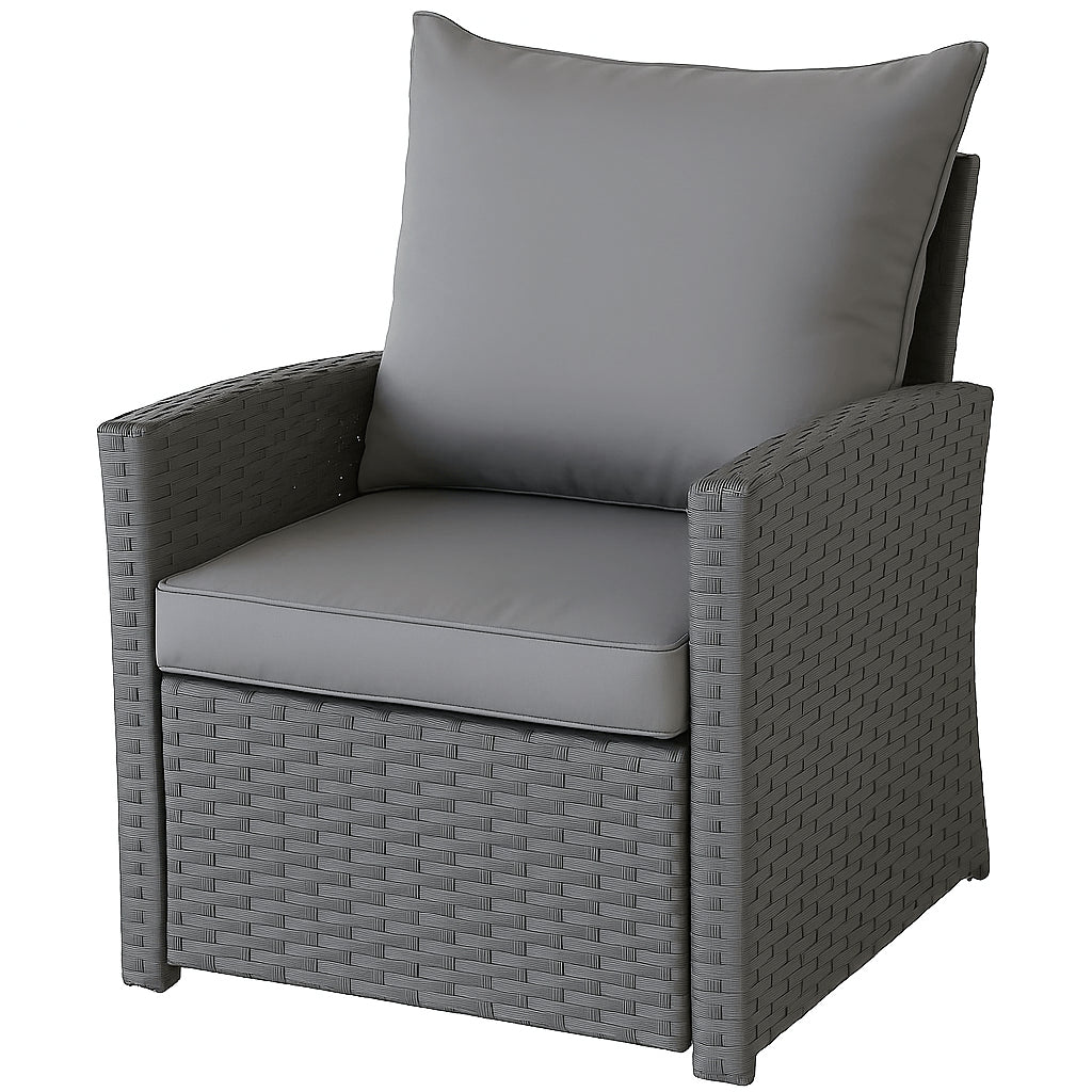 POHJOLA GARDEN Polyrottinki Sohvaryhmä 4-osainen, Musta/harmaa, MATLEENA