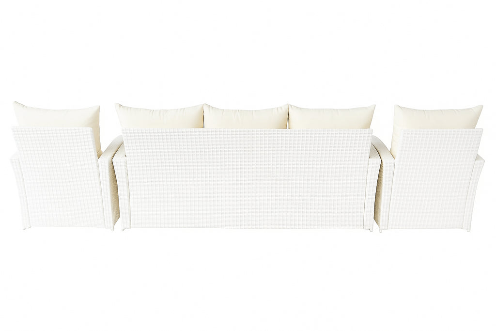 POHJOLA GARDEN Polyrottinki Sohvaryhmä 4-osainen, Valkoinen/beige, MATLEENA