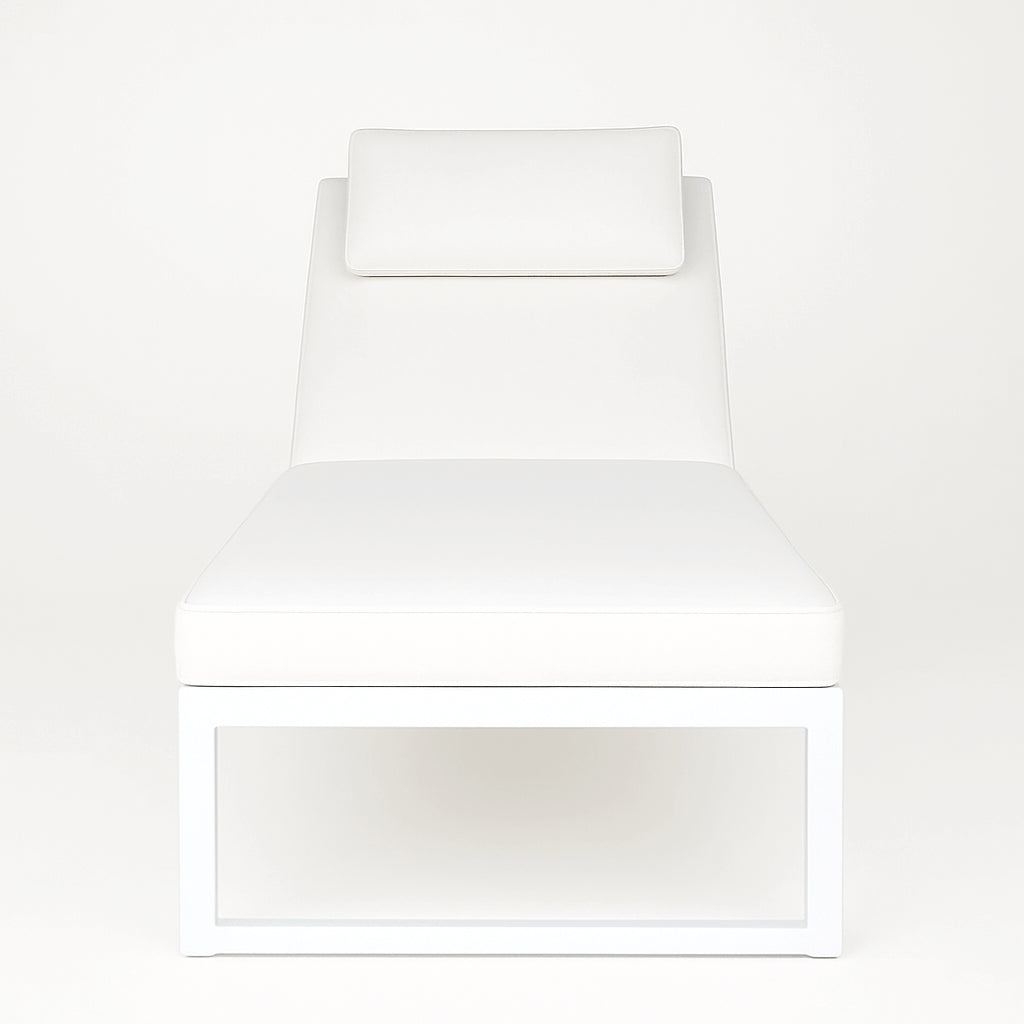 POHJOLA GARDEN Aurinkotuoli Säädettävällä Selkänojalla 200 cm, Valkoinen, ILONA