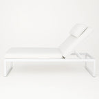 POHJOLA GARDEN Aurinkotuoli Säädettävällä Selkänojalla 200 cm, Valkoinen, ILONA