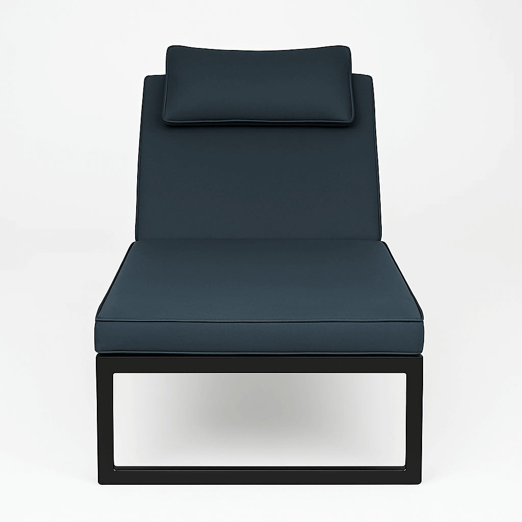 POHJOLA GARDEN Aurinkotuoli Säädettävällä Selkänojalla 200 cm, Musta/harmaa, ILONA