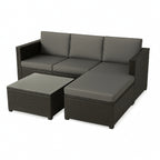 POHJOLA GARDEN Polyrottinkinen Ulkosohva EEVI, Musta / Harmaa