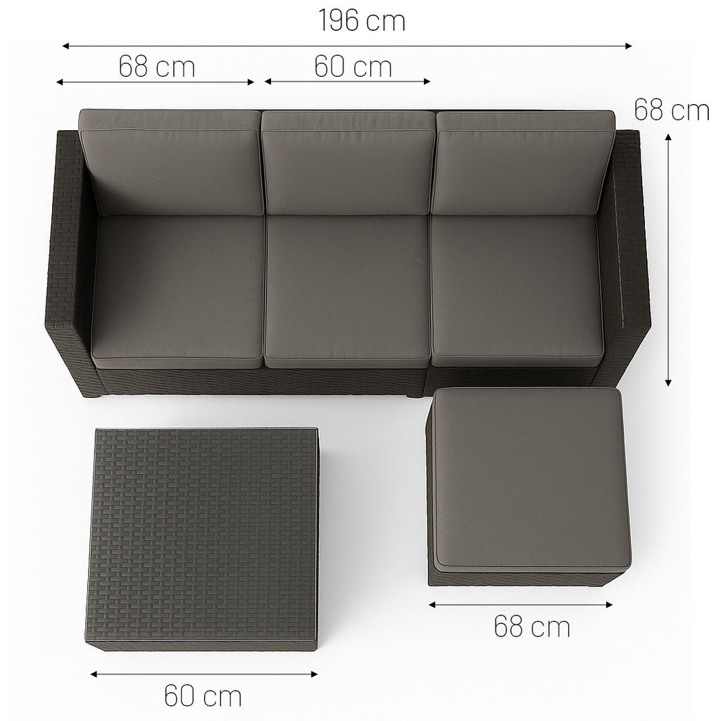 POHJOLA GARDEN Polyrottinkinen Ulkosohva EEVI, Valkoinen / beige