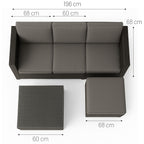 POHJOLA GARDEN Polyrottinkinen Ulkosohva EEVI, Ruskea / beige