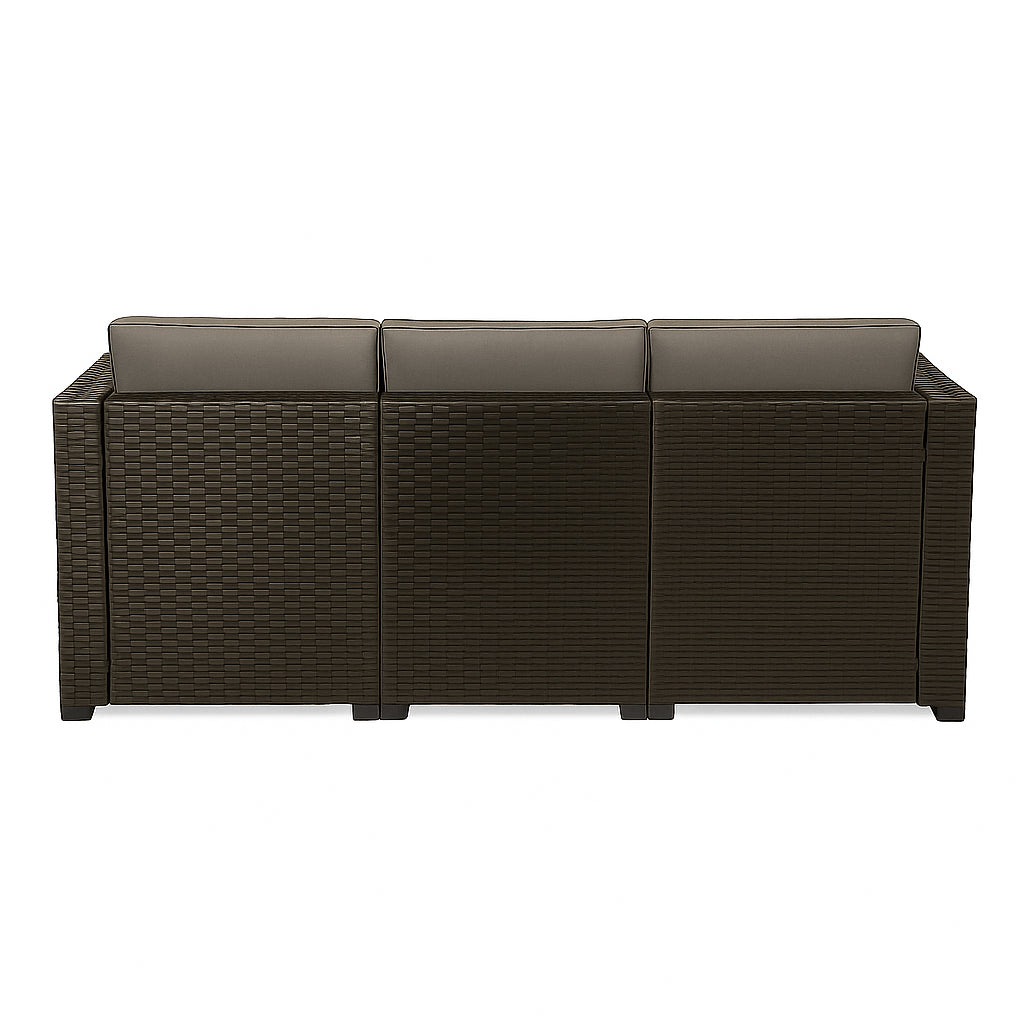 POHJOLA GARDEN Polyrottinkinen Ulkosohva EEVI, Musta / Harmaa