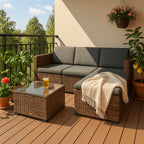 POHJOLA GARDEN Polyrottinkinen Ulkosohva EEVI, Ruskea / harmaa