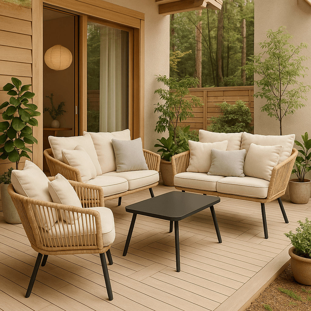 Pohjola Garden Polyrottinki Terassi / Puutarha sohvaryhmä Nelli, Natural