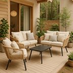 Pohjola Garden Polyrottinki Terassi / Puutarha sohvaryhmä Nelli, Natural