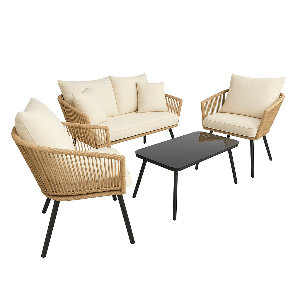 Pohjola Garden Polyrottinki Terassi / Puutarha sohvaryhmä Nelli, Natural