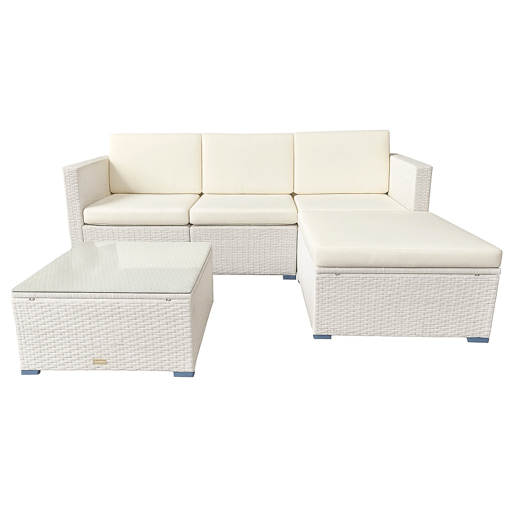 POHJOLA GARDEN Polyrottinkinen Ulkosohva EEVI, Valkoinen / beige