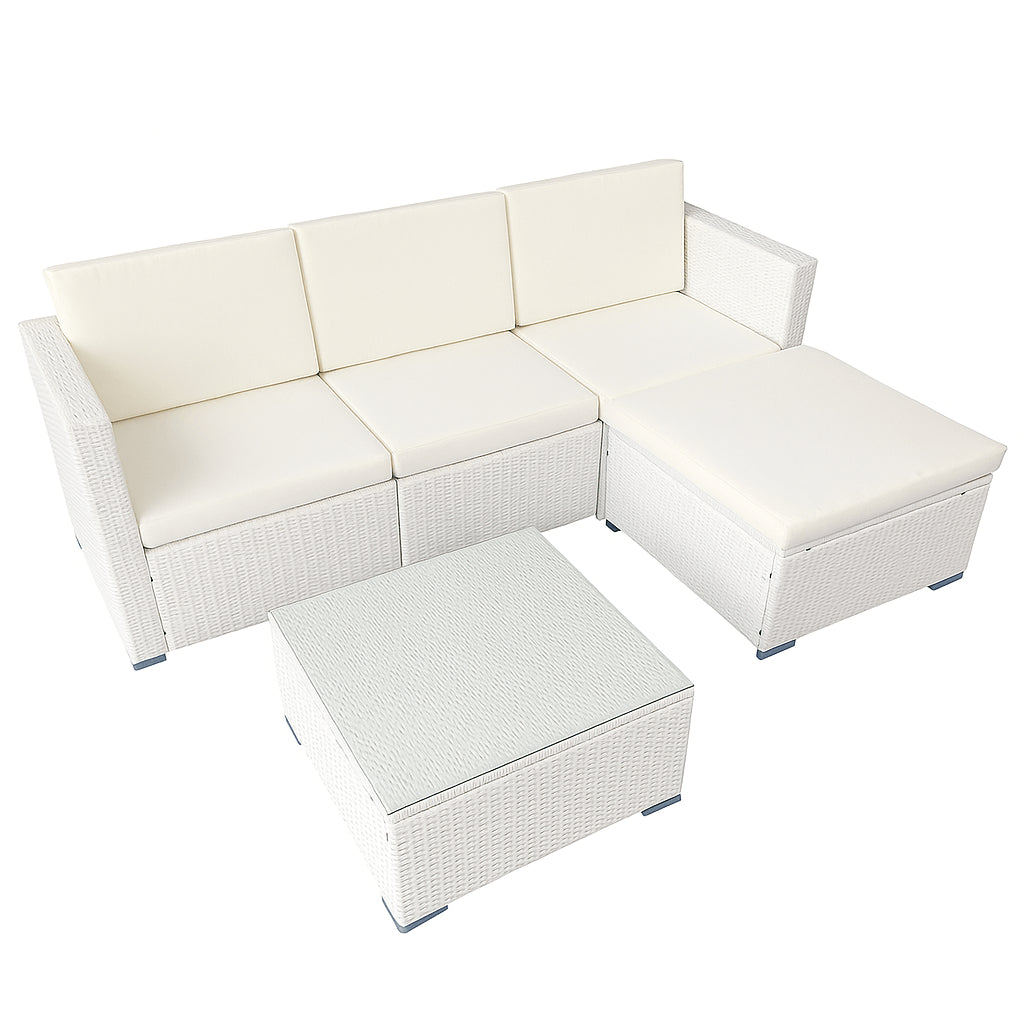 POHJOLA GARDEN Polyrottinkinen Ulkosohva EEVI, Valkoinen / beige