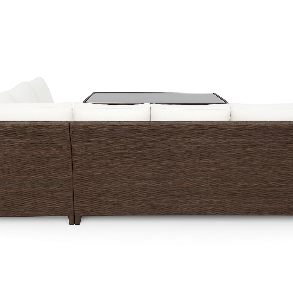 POHJOLA GARDEN Polyrottinki Ulkosohvaryhmä Pöydällä AAVA, Ruskea / beige