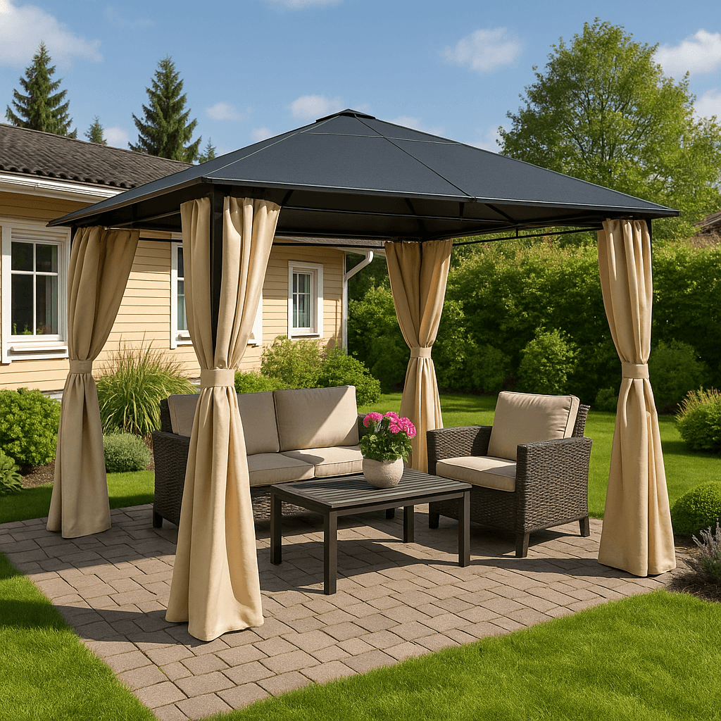 Pohjola Garden Paviljonki/Puutarhakatos 3x3m PC-katolla, Beige