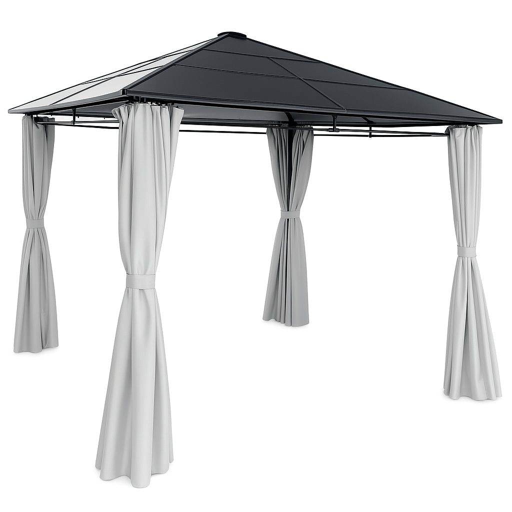 Pohjola Garden Paviljonki/Puutarhakatos 3x3m PC-katolla, Harmaa