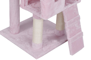 Kattklösbräda 170 cm – 2 grottor, 3 nivåer, rosa