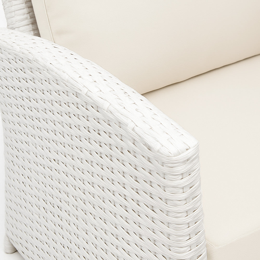 POHJOLA GARDEN Polyrottinki Ulkosohvaryhmä Pöydällä AAVA, Valkoinen / beige