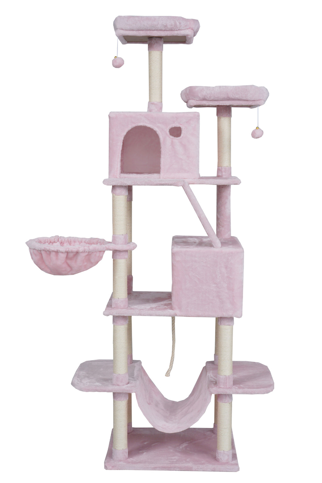 POHJOLAN LEMMIKKITARVIKE Kissojen raapimis-/kiipeilypuu 206 cm, Pinkki