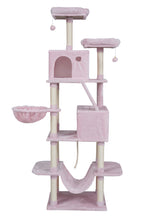 POHJOLAN LEMMIKKITARVIKE Kissojen raapimis-/kiipeilypuu 206 cm, Pinkki