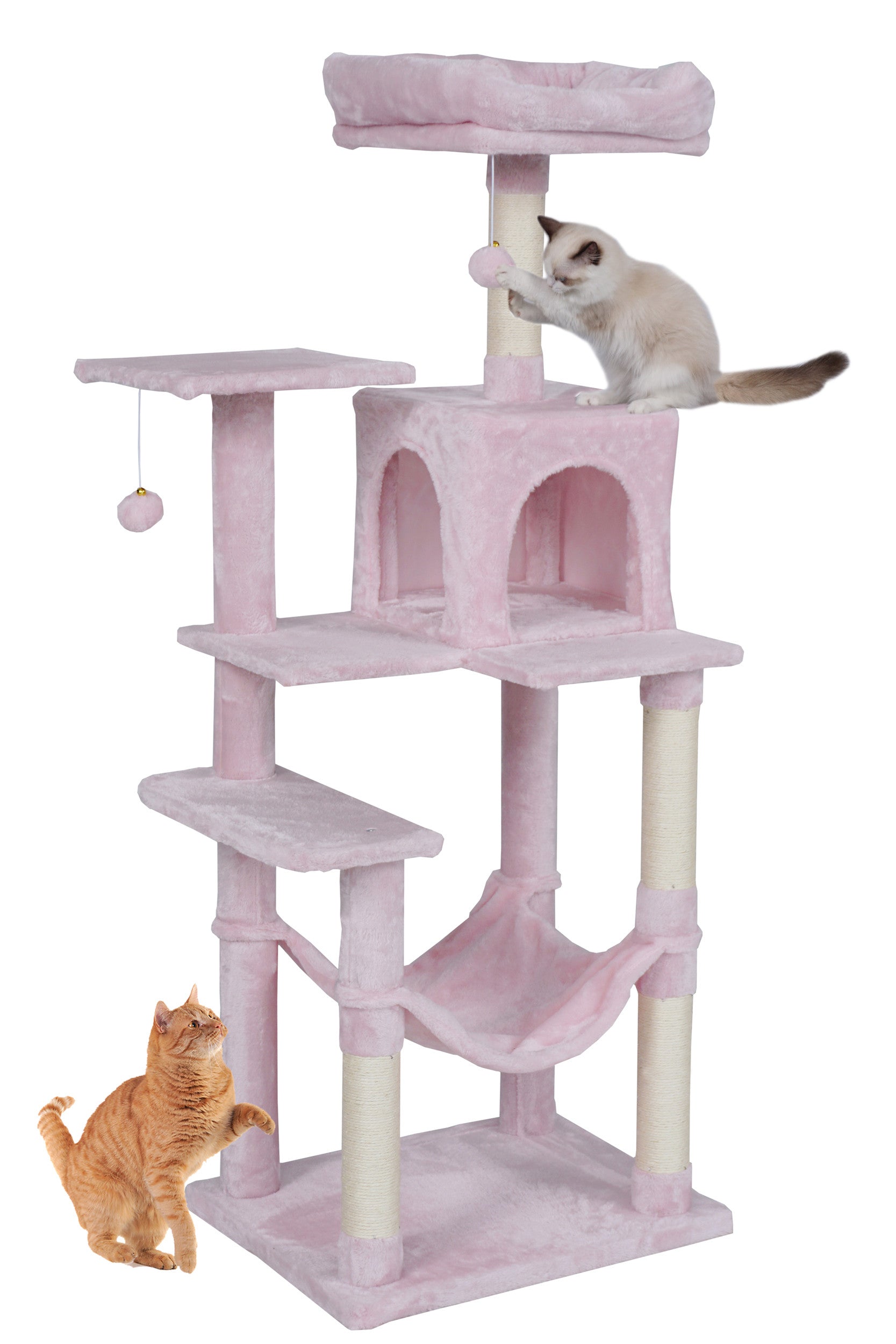 POHJOLAN LEMMIKKITARVIKE Kissan kiipeily-/raapimispuu 143 cm, Pinkki