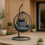 Pohjola Garden Riipputuoli / Korituoli Telineellä Aliisa, Musta / Harmaa