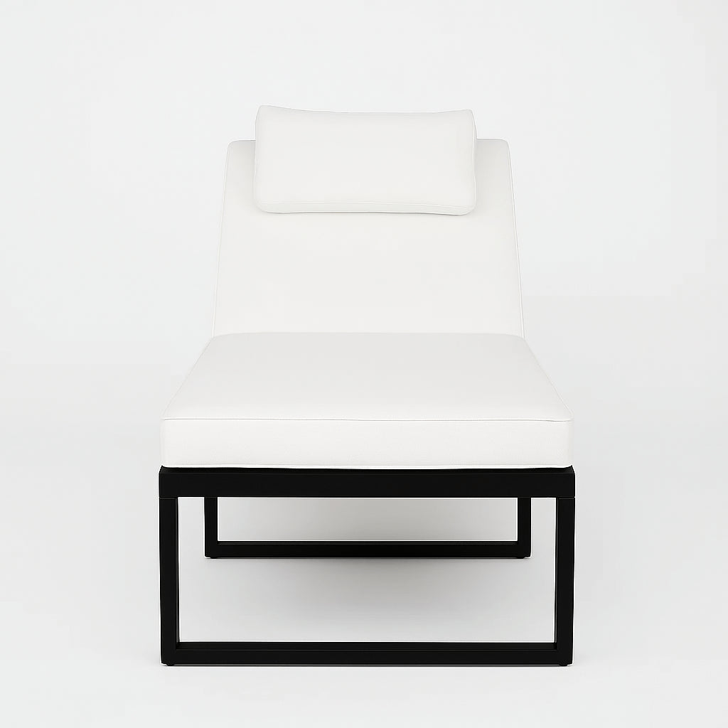 POHJOLA GARDEN Aurinkotuoli Säädettävällä Selkänojalla 200 cm, Musta/Beige, ILONA