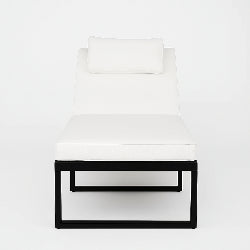 POHJOLA GARDEN Aurinkotuoli Säädettävällä Selkänojalla 200 cm, Musta/Beige, ILONA