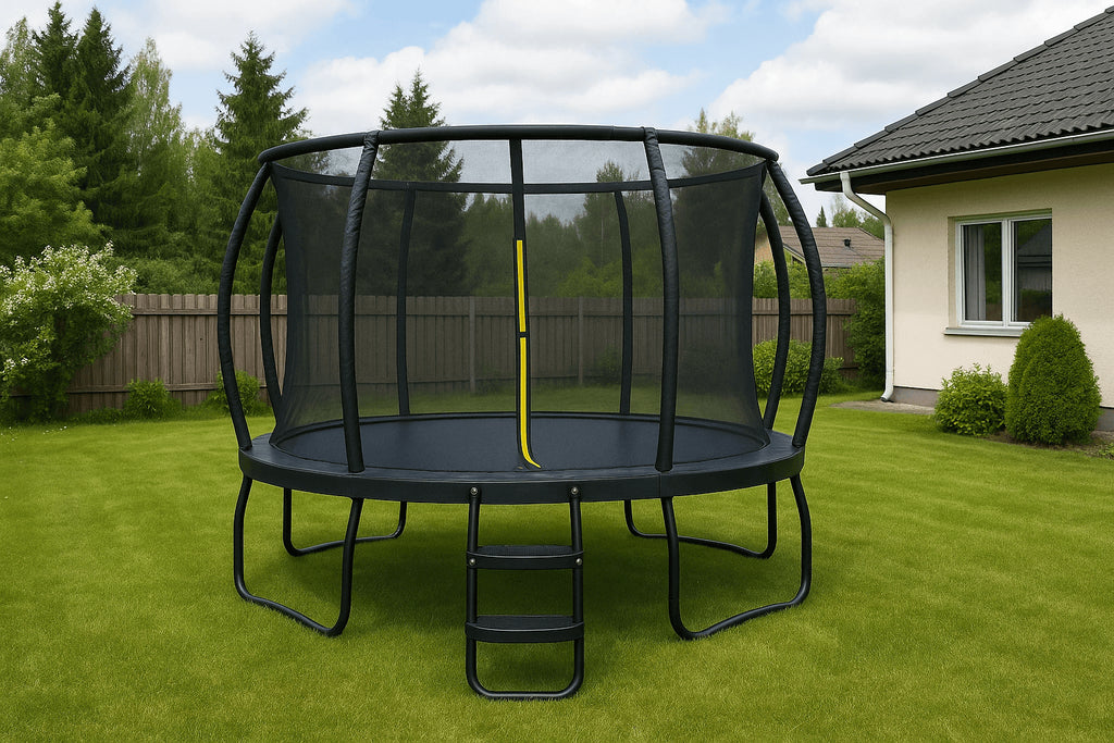 POHJOLAPULSE SPORTS LUXUS Trampoliini Ø 457cm Turvaverkolla, Musta