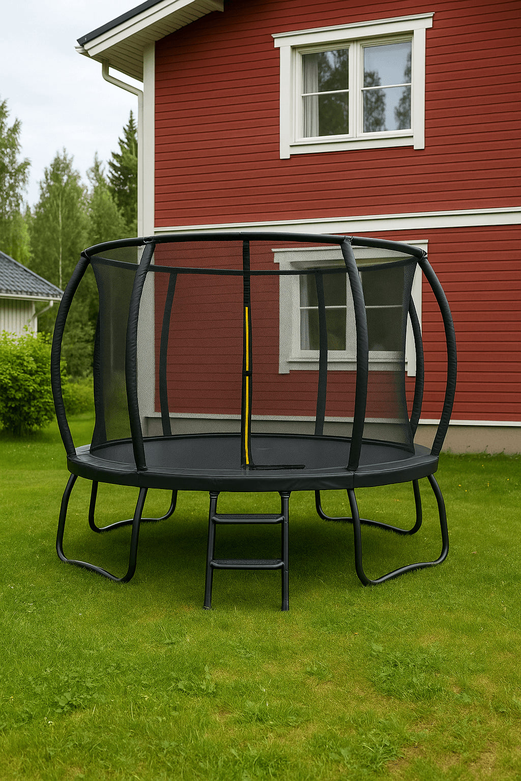 POHJOLAPULSE SPORTS LUXUS Trampoliini Ø 457cm Turvaverkolla, Musta