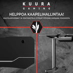 KUURA GAMING PELIPÖYTÄ RGB 159X75 CM