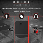 KUURA GAMING PELIPÖYTÄ RGB 159X75 CM