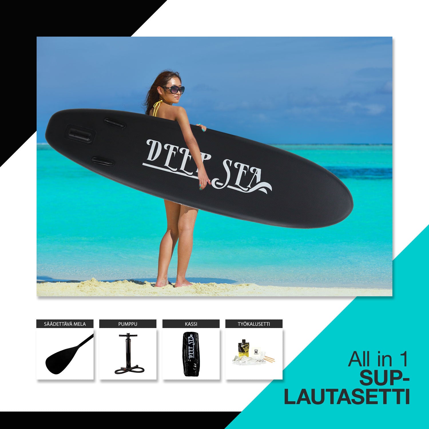 DS SUP-LAUTASETTI STANDARD 275CM MUSTA