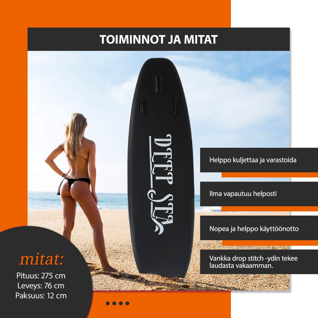 DS SUP-LAUTASETTI STANDARD 275CM MUSTA