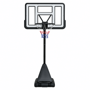 Basketkorg 2,45–3,05 m – 45 cm ring, 110 x 75 cm skiva, vit-svart
