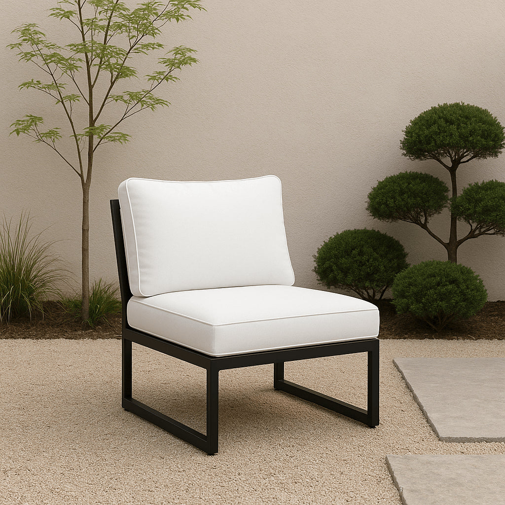 POHJOLA GARDEN Puutarhatuoli / moduulisohvan istuin ISLA 60 CM, Musta / Vaalea Beige