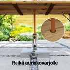 Puinen puutarhapöytä 175 x 80 cm, metallirunko