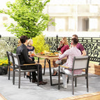 Puinen puutarhapöytä 175 x 80 cm, metallirunko