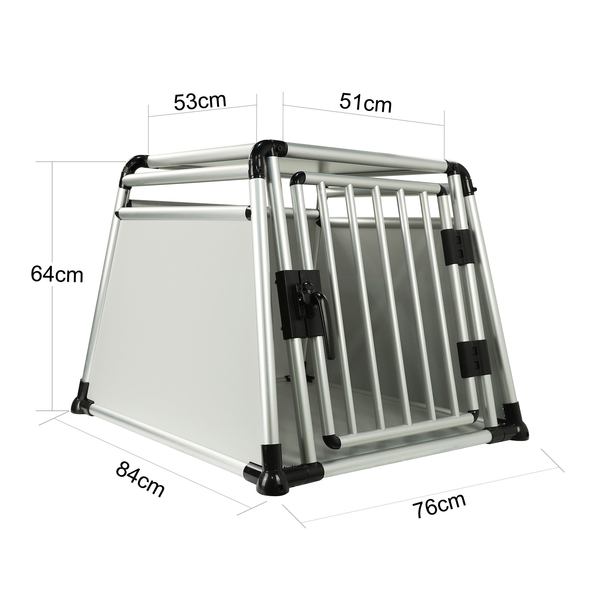 Alumiininen PREMIUM Koiran Kuljetushäkki 84 x 76 x 64 cm, Pyöristetyt Putket