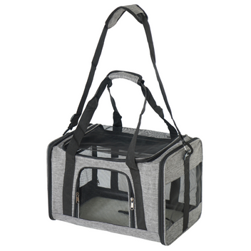 Bärväska för husdjur 45 x 29 x 29 cm – hopfällbar, nät, grå