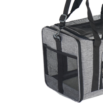 Bärväska för husdjur 45 x 29 x 29 cm – hopfällbar, nät, grå